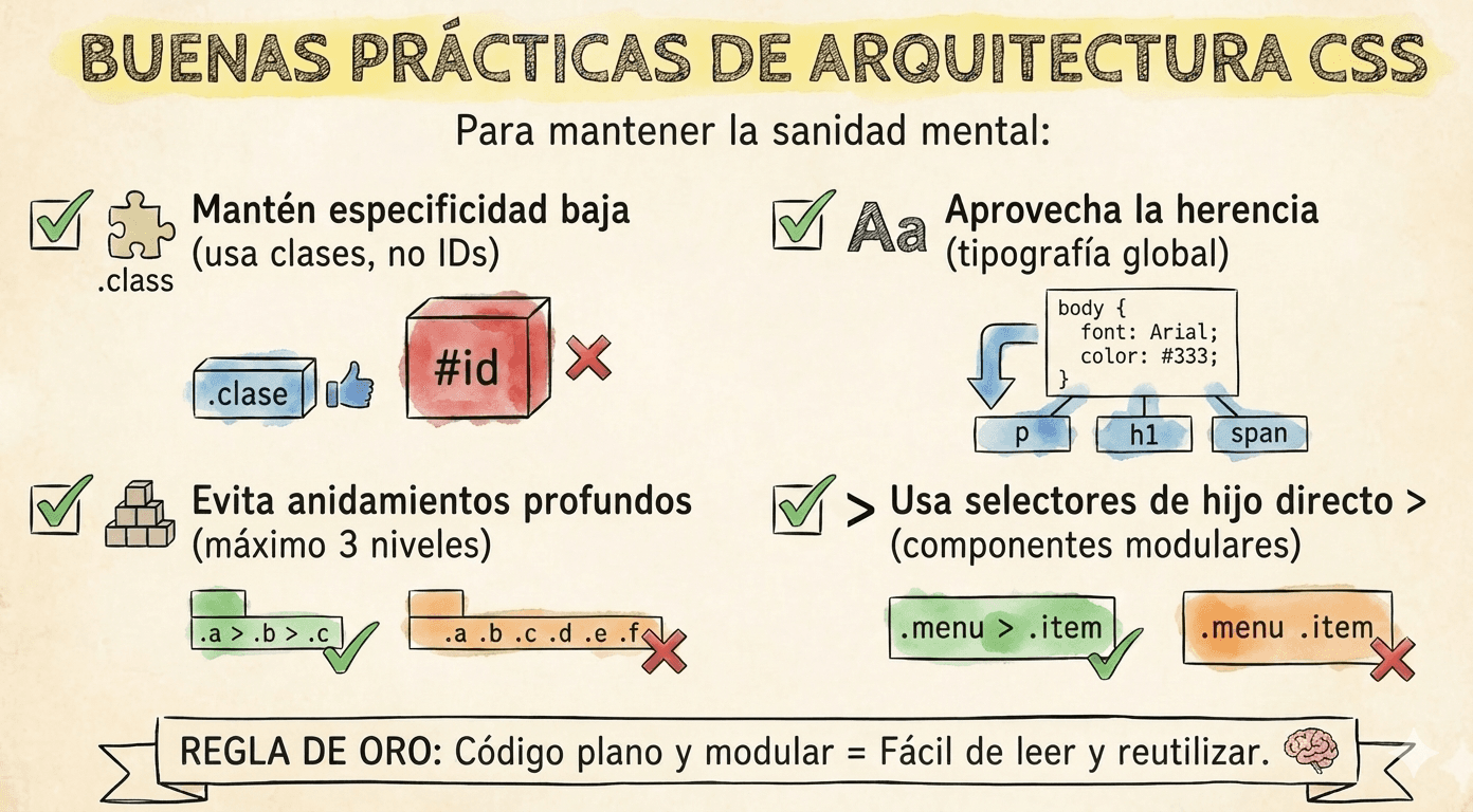 Lista de chequeo visual para código CSS limpio