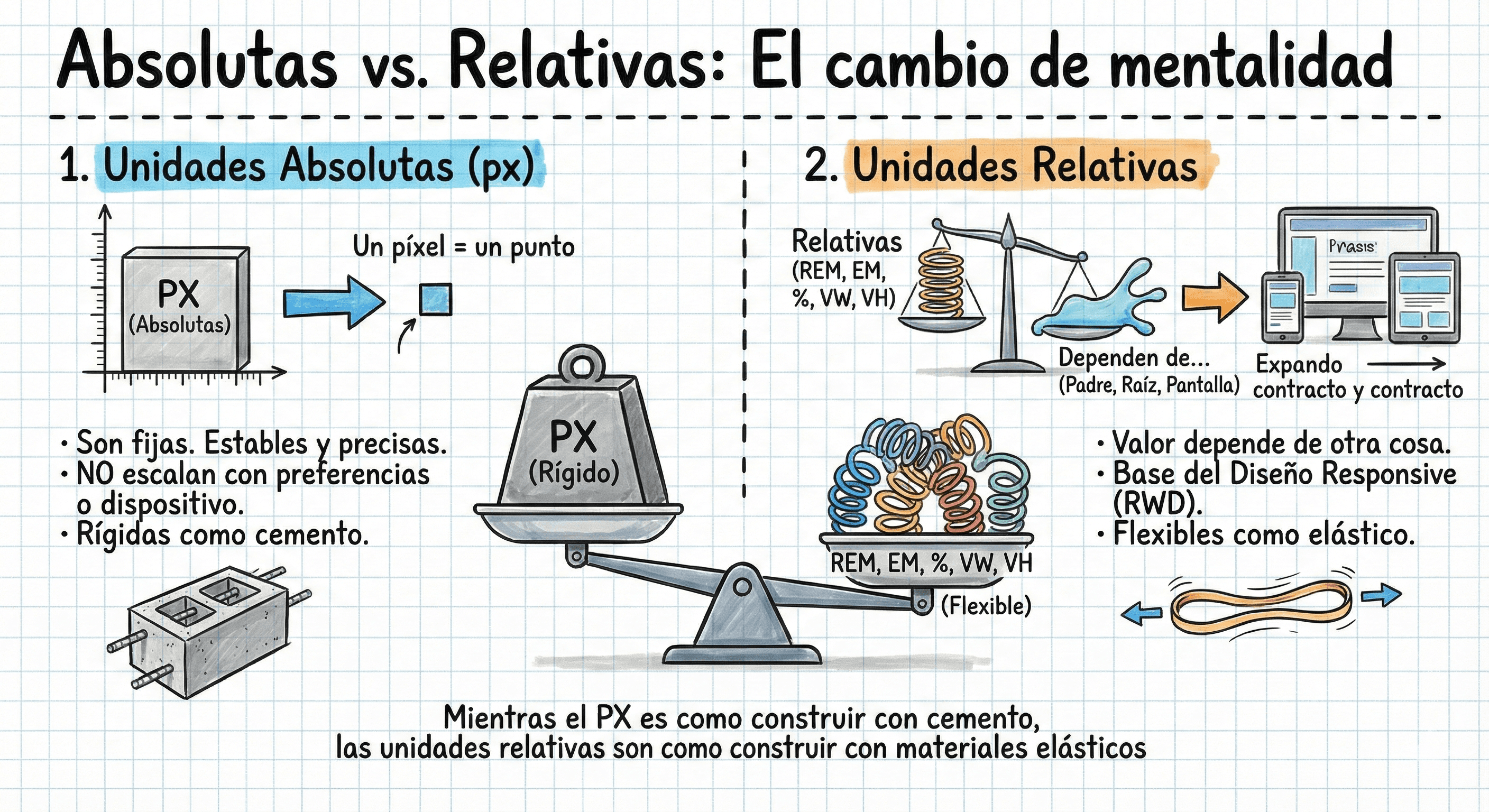 Gráfico de balanza comparando la rigidez del PX contra la flexibilidad del REM