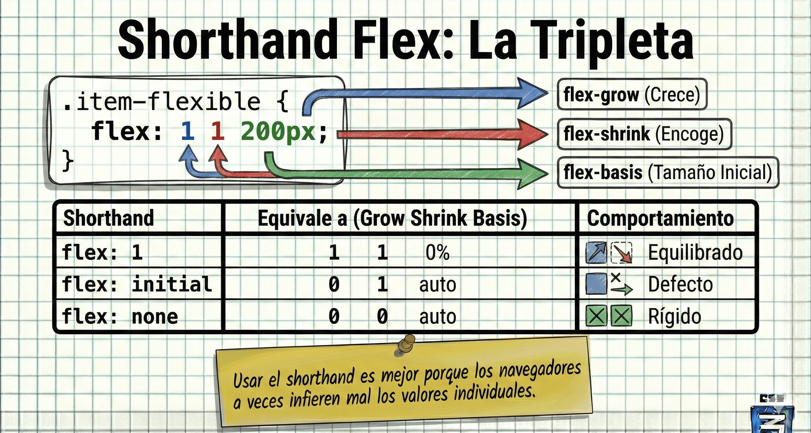 Tabla de equivalencias de flex shorthand