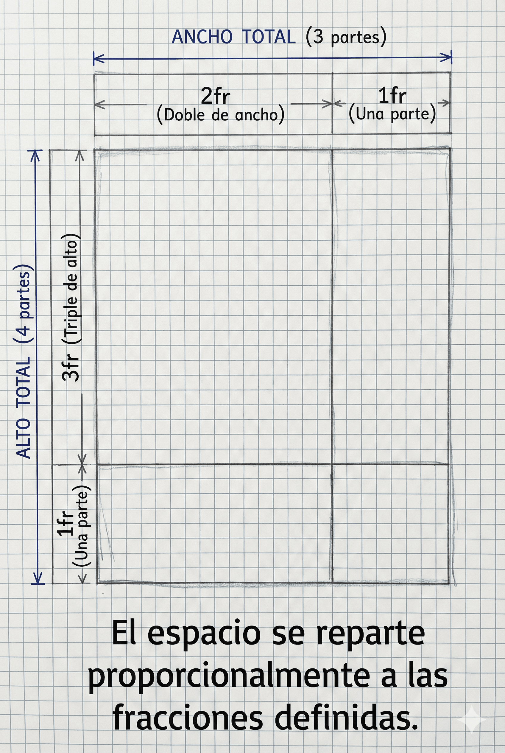 Distribución de espacio en Grid usando unidades fr
