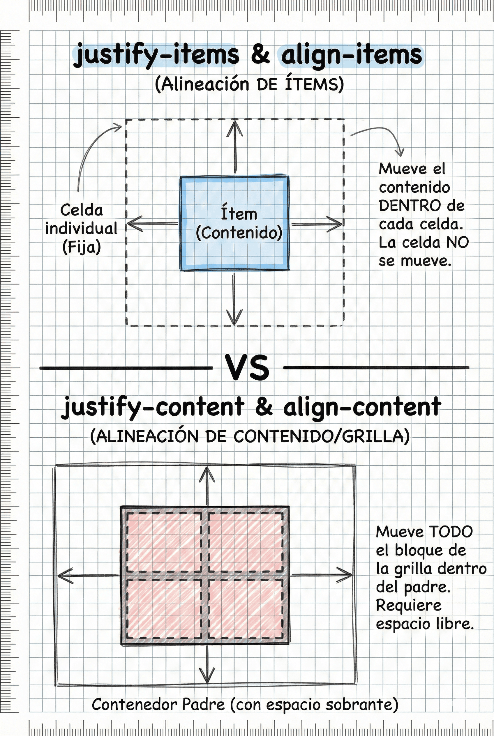Comparación visual entre alineación de ítems y de contenido