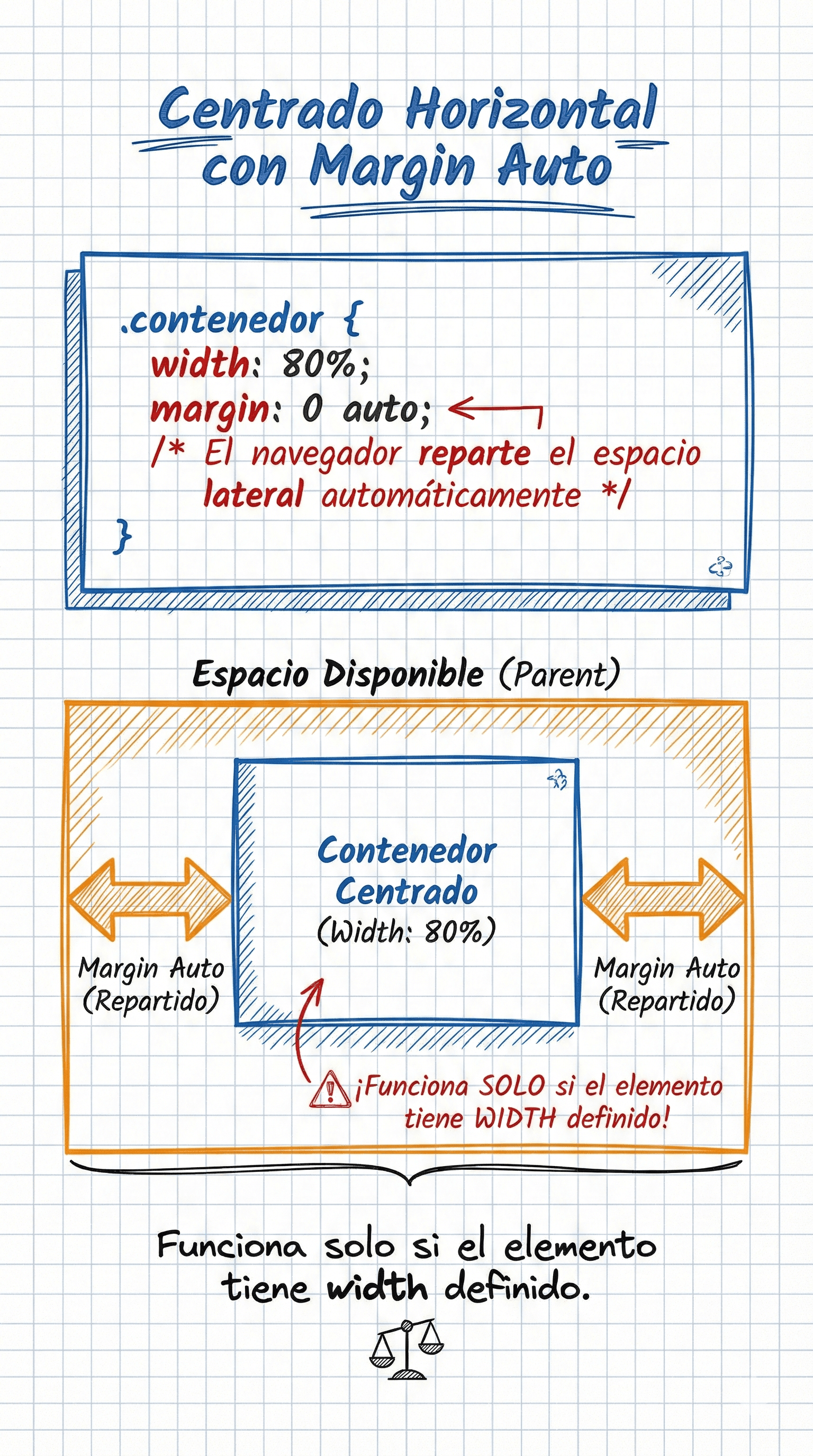 Bloque centrado horizontalmente con margin auto