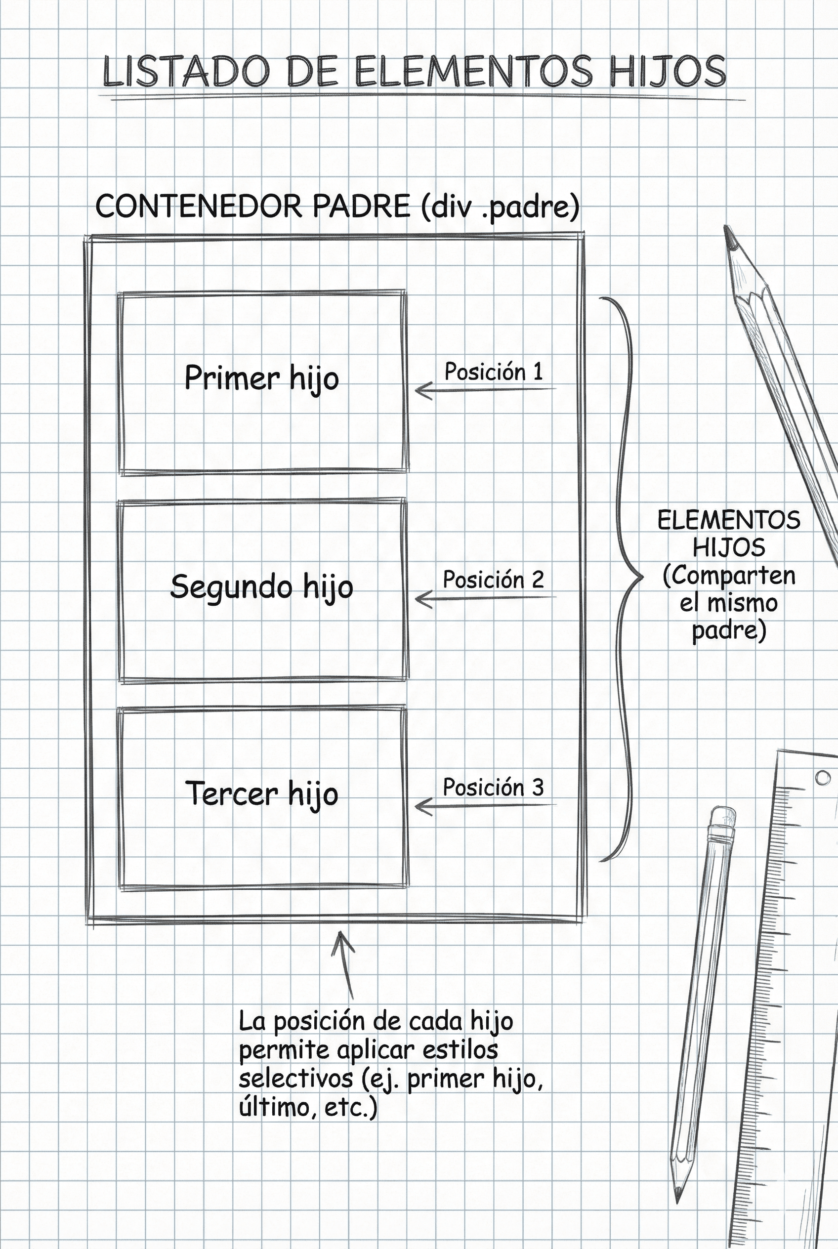 Elementos hijos dentro de un contenedor padre