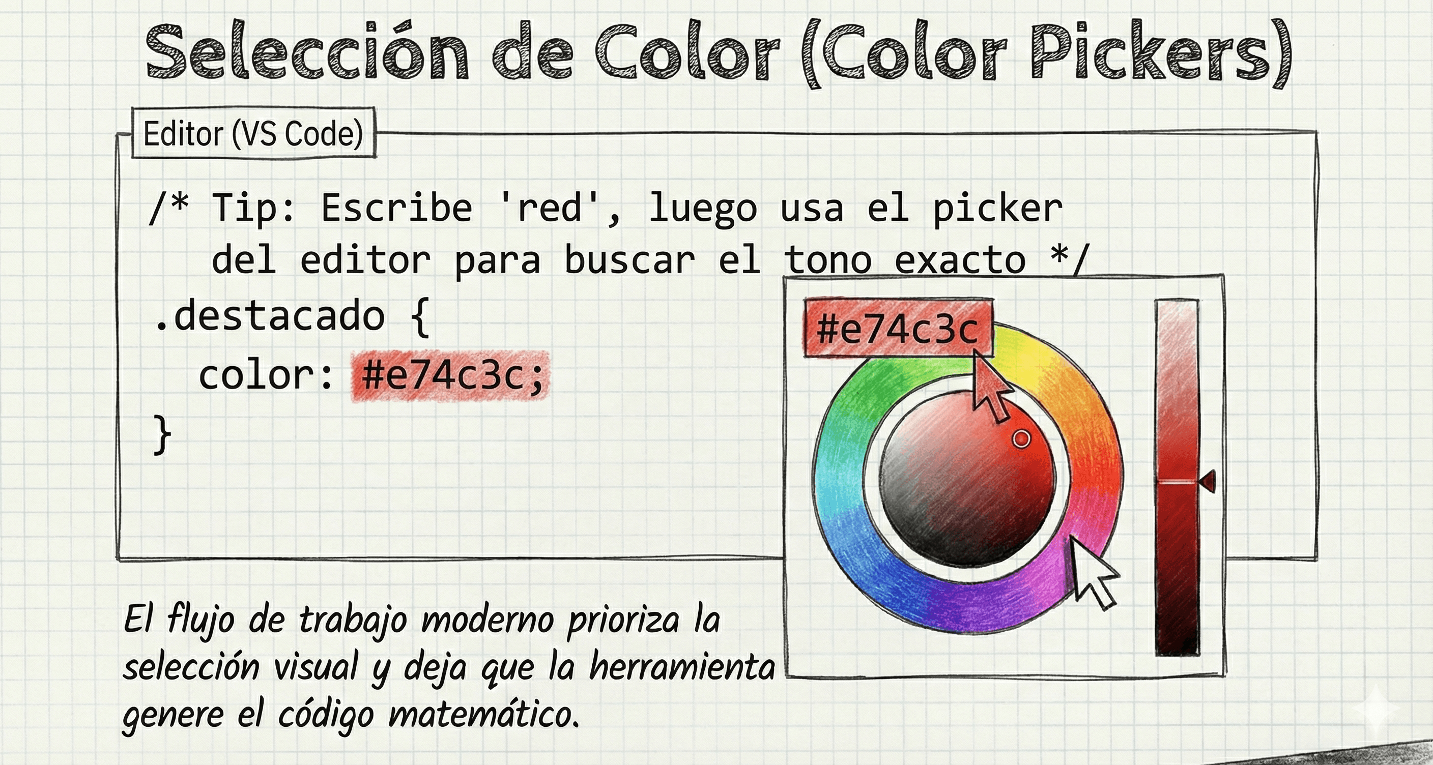Selector de color visual integrado en VS Code