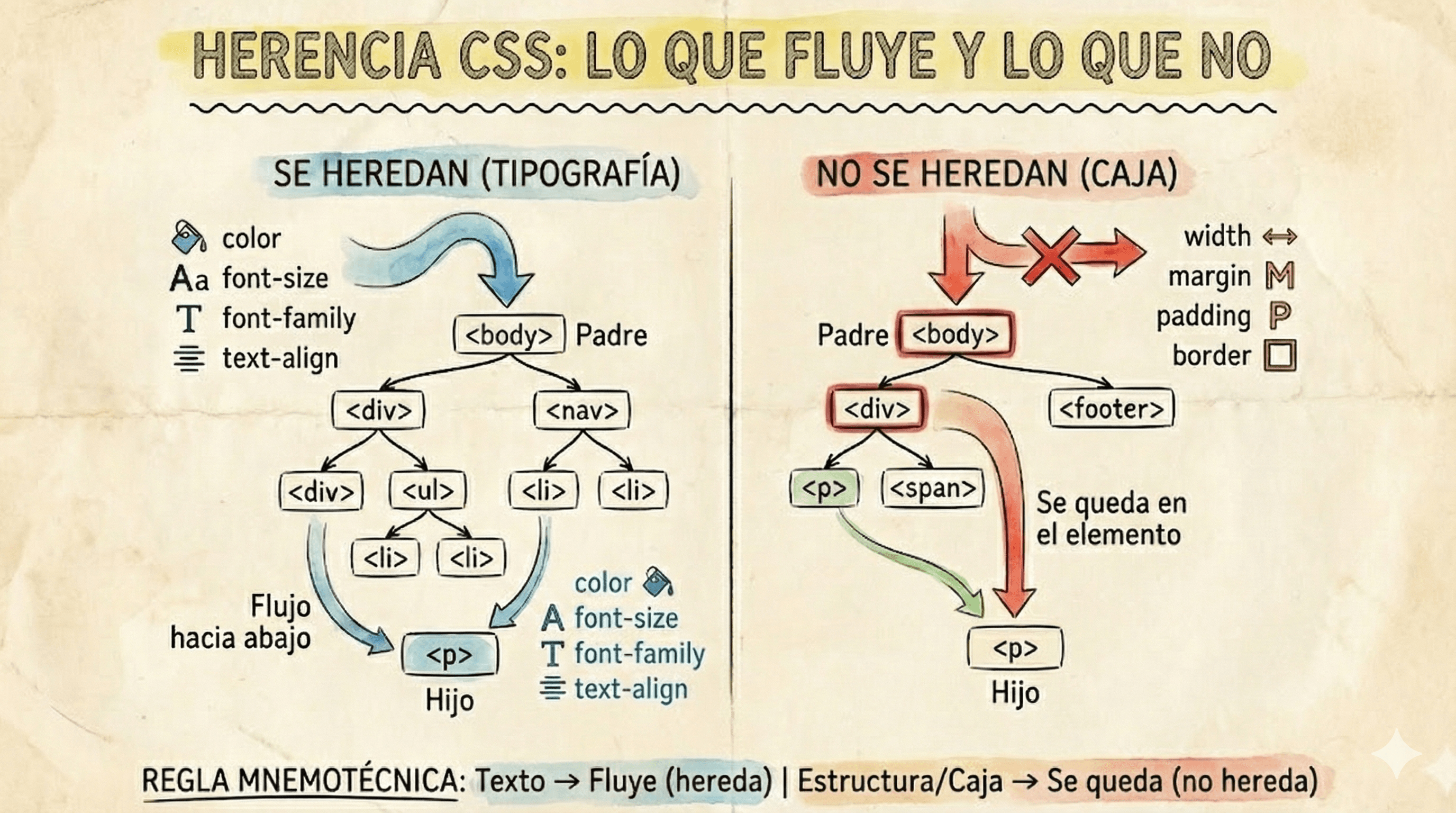 Gráfico de jerarquía y cascada en CSS