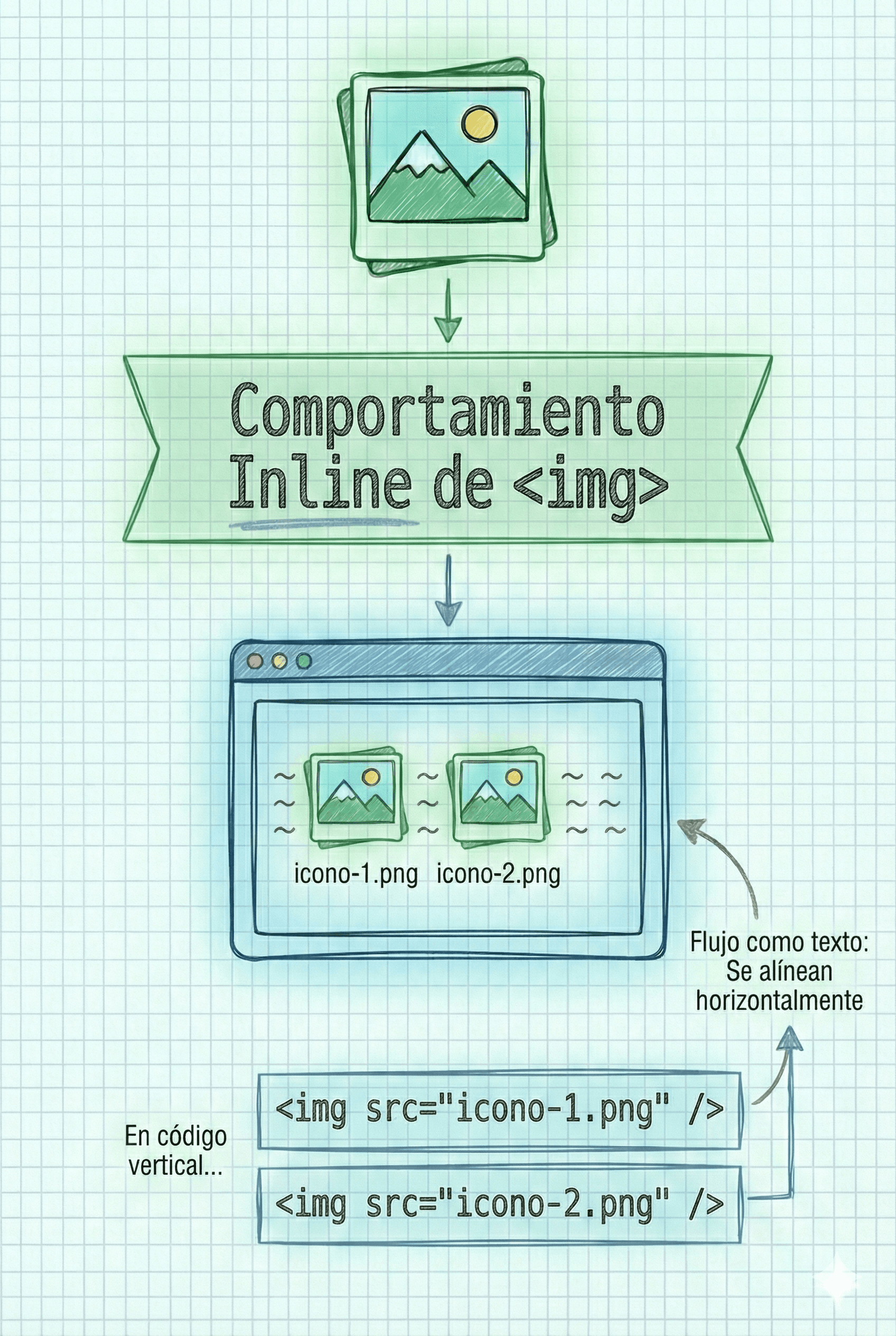 Imágenes alineadas horizontalmente por comportamiento inline